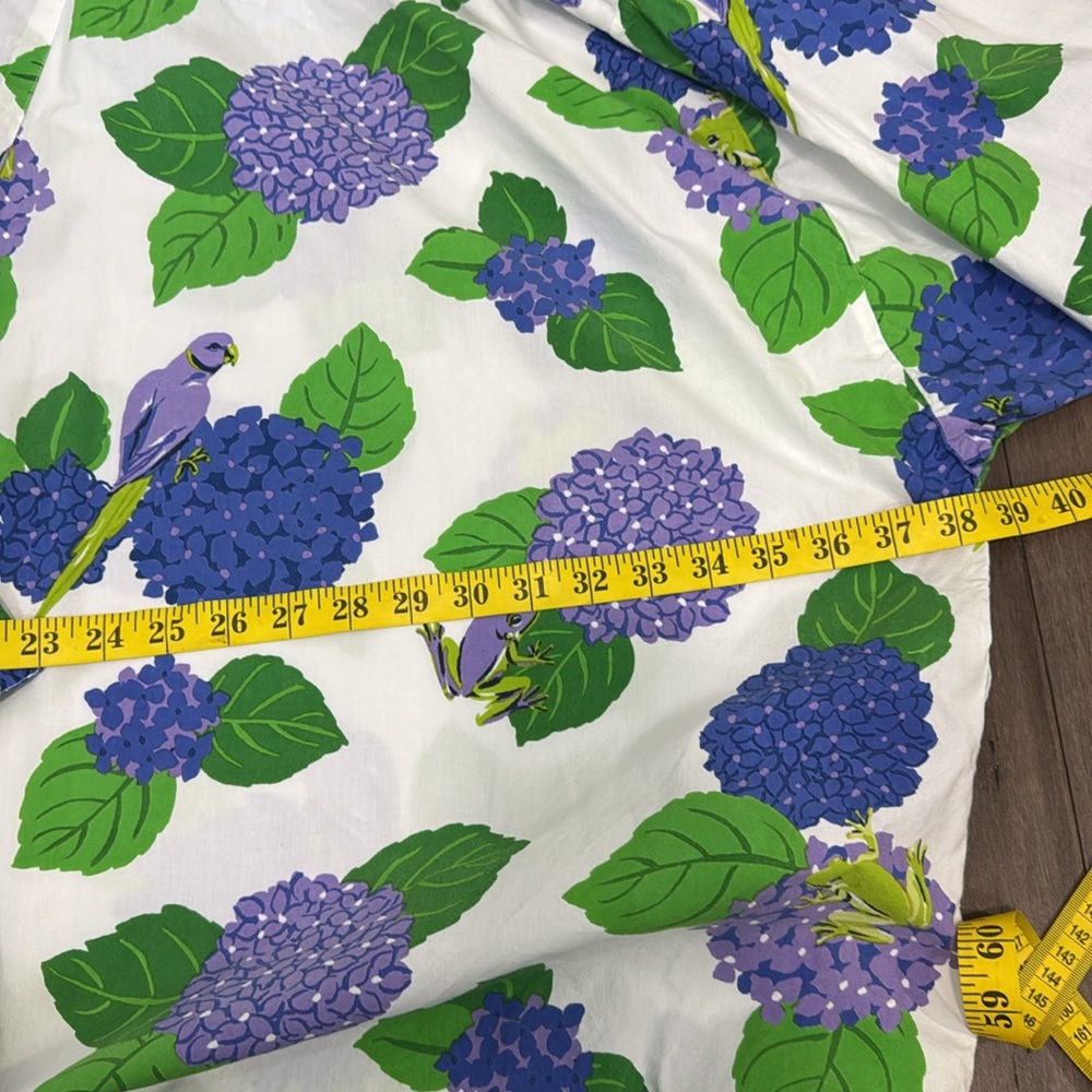 Printfresh Blue and Green hydrangea bird Floral robe and night dress - Picture 12 of 13